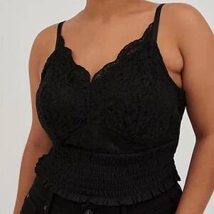 Torrid size 3 new with tags black lace crop top cami